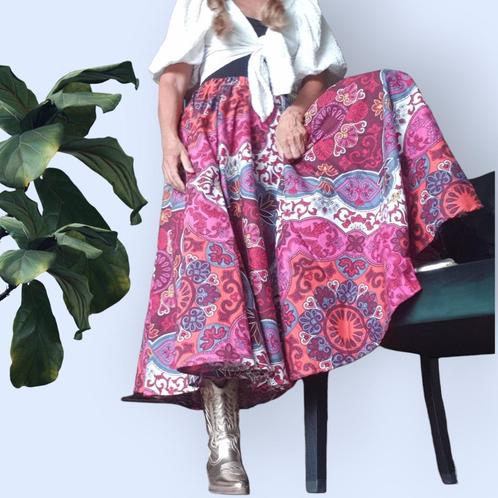 Feestelijke zwierige lange rok handgemaakt recycled 38/40, Kleding | Dames, Carnavalskleding en Feestkleding, Kleding, Maat 38/40 (M)