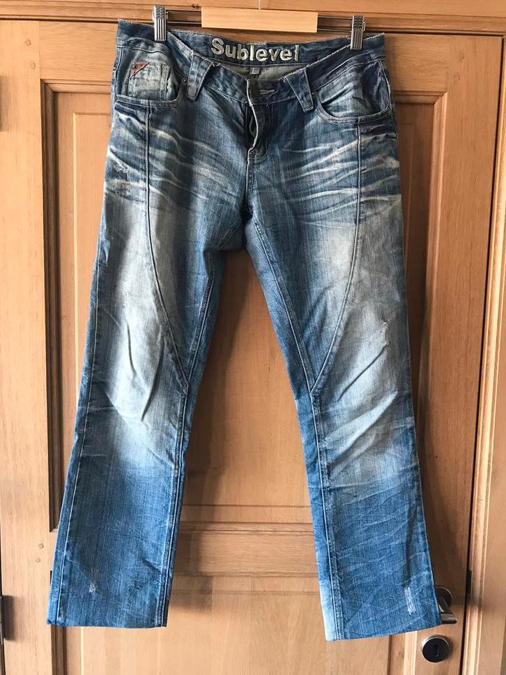 Broek maat L, Kleding | Dames, Broeken en Pantalons, Zo goed als nieuw, Maat 42/44 (L), Blauw, Ophalen of Verzenden