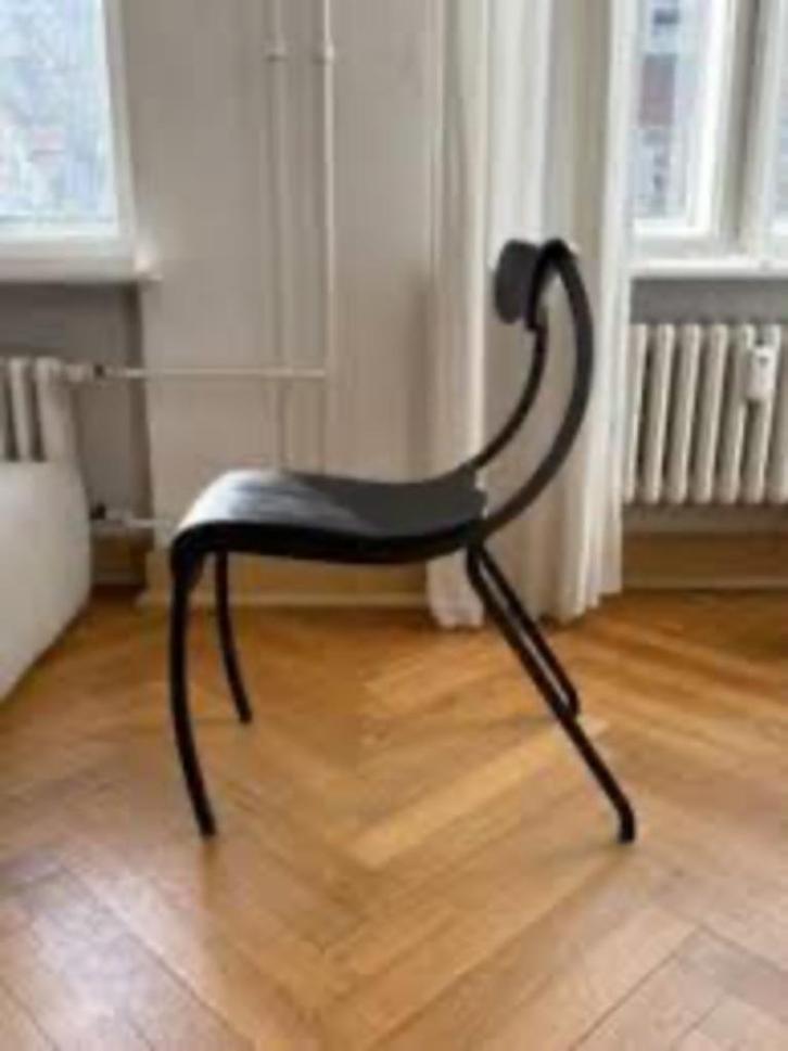 Stoel, Huis en Inrichting, Stoelen, Gebruikt, Vijf, Zes of meer stoelen, Metaal, Overige materialen, Zwart, Ophalen