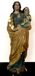 Madonna, gepolychr. terracotta, 1840, Dewez, Namen, Ophalen of Verzenden