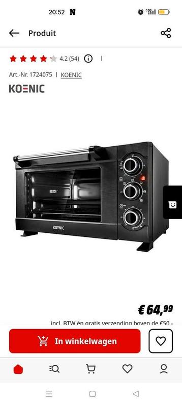 Nieuwe mini-oven KOENIC beschikbaar voor biedingen