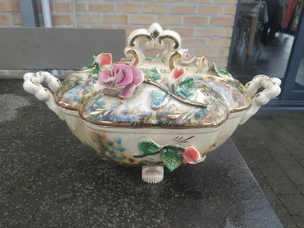 Légumière barbotine art déco H Béquet Quaregnon, Enlèvement ou Envoi