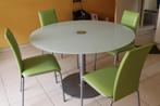 Vaste tafel Gehard glas Zilver, Huis en Inrichting, Tafels | Eettafels, Ophalen, Gebruikt, Rond, Glas
