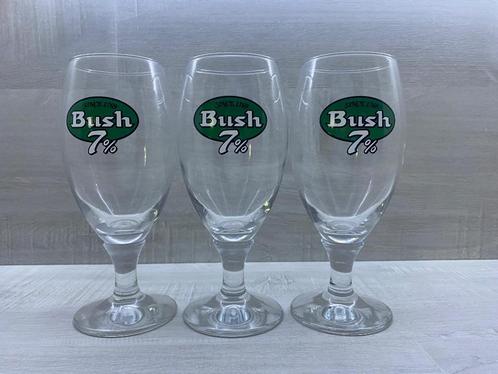 08/ Lot de 5 anciens verres Bush 7% vert, Collections, Verres & Petits Verres, Comme neuf, Verre à bière, Enlèvement ou Envoi