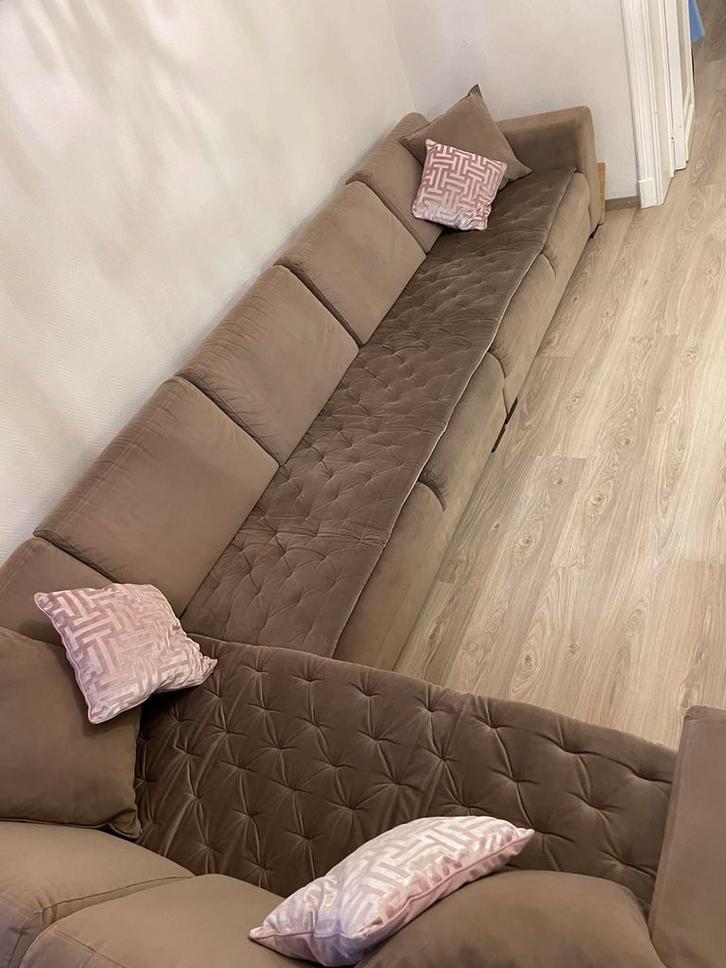 Fauteuil canapé taupe, Maison & Meubles, Canapés | Salons, Utilisé, Banc d'angle, Autres dimensions, 300 cm ou plus, 75 à 100 cm