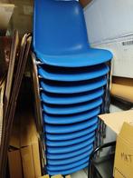 Kantinestoelen kuipvorm Koningsblauw, Vijf, Zes of meer stoelen, Blauw, Kunststof, Zo goed als nieuw