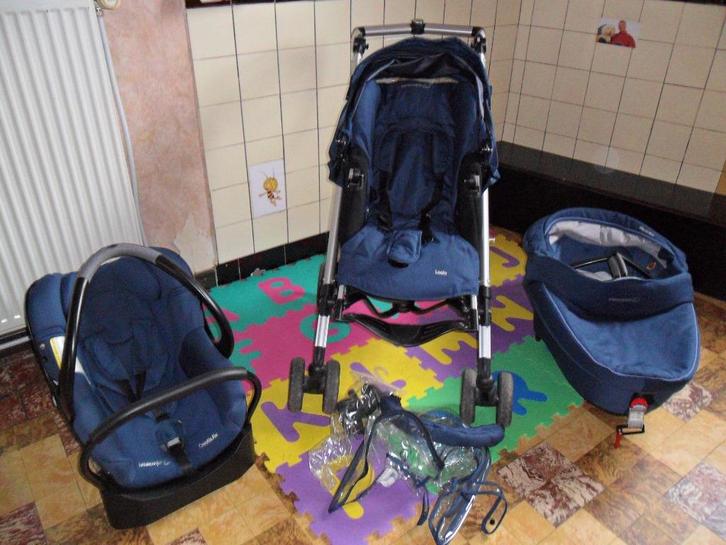 Buggy met draagmand ( autogordels ) en maxi cosi, Kinderen en Baby's, Buggy's, Gebruikt, Overige merken, Regenhoes, Verstelbare rugleuning