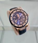 Montre U.S. Polo Assn. cuir bleu marine, cadran rose doré, Leer, Polshorloge, Ophalen of Verzenden, Zo goed als nieuw