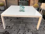 T&T Witte tafel Perla 160x160 cm - buiten of binnen, Huis en Inrichting, Ophalen, 150 tot 200 cm, Vierkant, Zo goed als nieuw