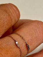 2 gouden ringen met diamantjes merk Di Giorgio, Goud, Goud, Met edelsteen, 17 tot 18