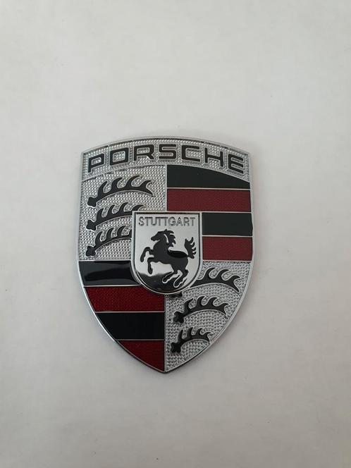 Porsche metalen capot logo +- 68 mm x +- 50 mm, Auto-onderdelen, Carrosserie, Motorkap, Porsche, Voor, Nieuw, Ophalen of Verzenden