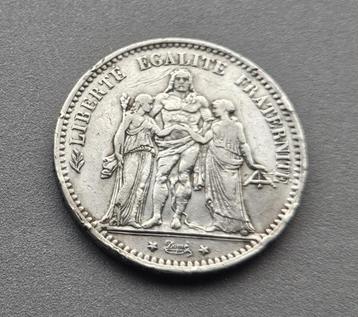 ZILVEREN MUNT 5 FRANCS HERCULE 1878 (Letter K) beschikbaar voor biedingen