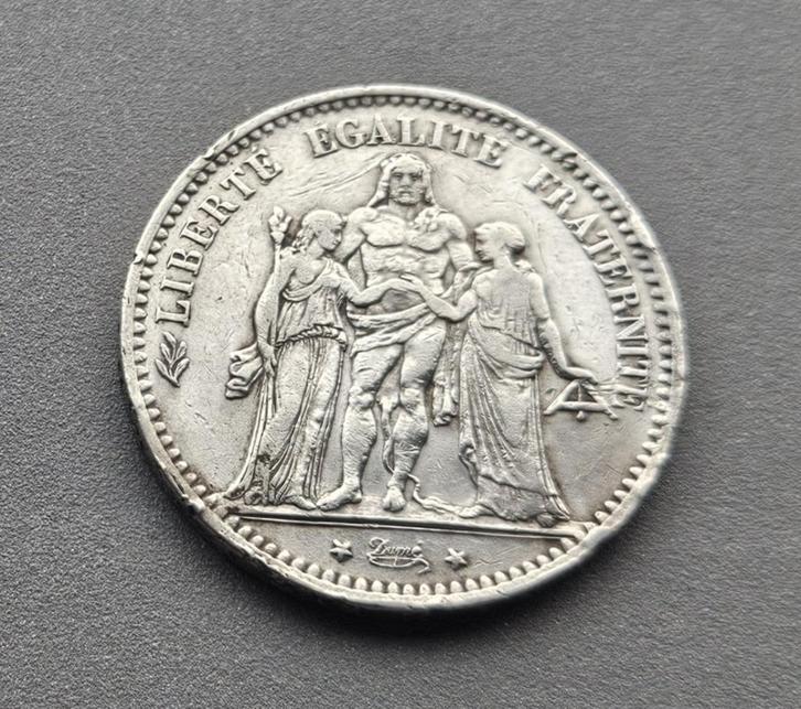 ZILVEREN MUNT 5 FRANCS HERCULE 1878 (Letter K), Postzegels en Munten, Munten | Europa | Euromunten, Frankrijk, Zilver, Ophalen of Verzenden