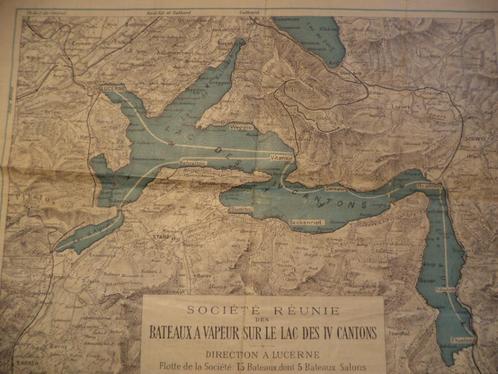 Suisse Carte 1892 Société Réunie des bateaux à vapeur LEMAN, Livres, Atlas & Cartes géographiques, Carte géographique, Enlèvement ou Envoi