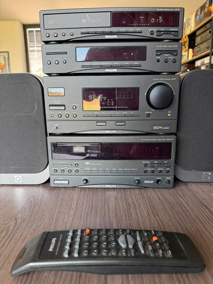 Philips fw91 keten met afstandsbediening en DCC, Audio, Tv en Foto, Stereoketens, Gebruikt, Cassettedeck, Cd-speler, Tuner of Radio