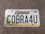 USA, Kansas - Cobra nummerplaat, Ophalen of Verzenden, Gebruikt