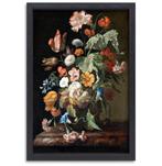 Nature morte aux fleurs - Rachel Ruysch toile + cadre de cui, 75 à 100 cm, Envoi, Création originale, 50 à 75 cm