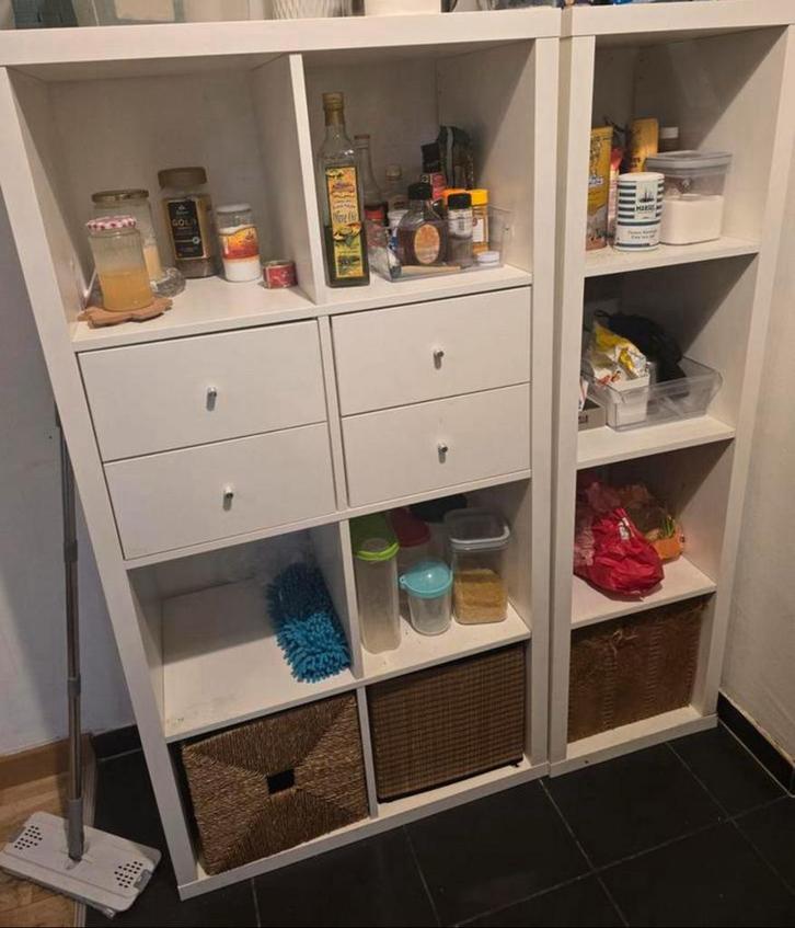 2x IKEA KALLAX kasten – 1x4 en 2x4 met lades, Huis en Inrichting, Kasten | Lockerkasten, Zo goed als nieuw, Ophalen