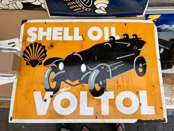 Assiette émaillée - Shell oil Voltol