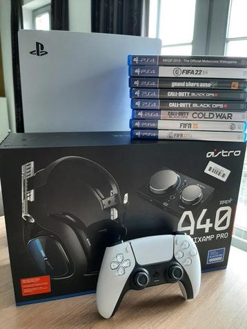 Ps 5 console met disc editie + headset astro A40 TR beschikbaar voor biedingen