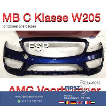 W205 C43 AMG Voorbumper blauw Mercedes C Klasse 2014-2019 beschikbaar voor biedingen