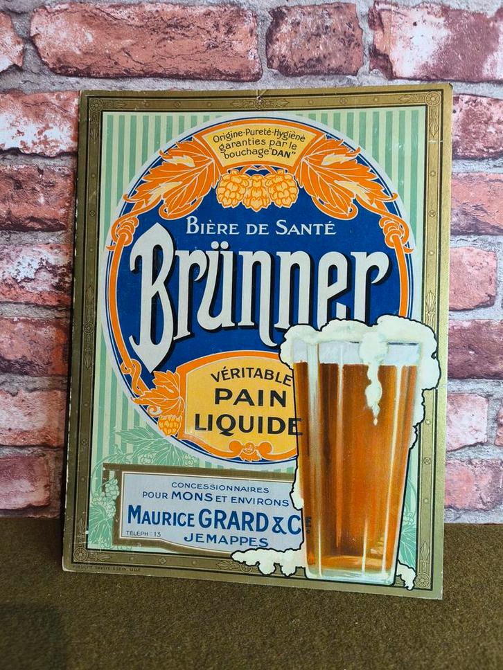 Brunner Jemappes reclamekaart, Verzamelen, Biermerken, Ophalen of Verzenden