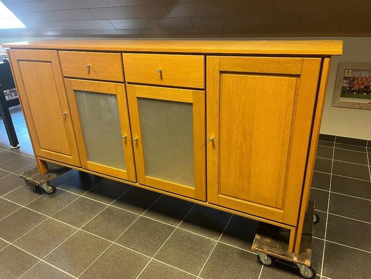Eiken dressoir, Huis en Inrichting, Kasten | Dressoirs, Gebruikt, 200 cm of meer, 25 tot 50 cm, Met lade(s), Met deur(en), Met plank(en)