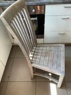 5 teakhouten stoelen, Ophalen, Gebruikt, Wit, Woonkamer stoelen
