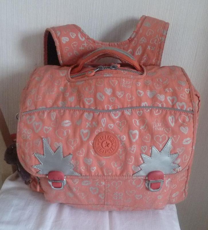 Kipling INIKO 6/11 jaar oude tweekleurige boekentas + aap, Handtassen en Accessoires, Tassen | Schooltassen, Gebruikt, Aktetas of Boekentas