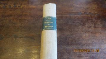 RESISTANCE DES MATERIAUX par G. GILLON ing en 1931  disponible aux enchères