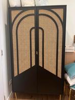 Armoire Maisons du Monde en rotin et bois noire, Maison & Meubles, Armoires | Penderies & Garde-robes, Comme neuf, Avec espace de penderie