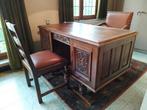 Mooi antiek bureau met bijhorende boekenkast en stoelen, Antiek en Kunst, Ophalen