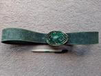 Vintage turquoise blue riem met grote gesp, Overige kleuren, 3 tot 5 cm, Echt leder, 90 tot 100 cm