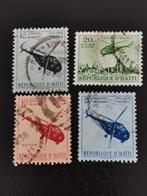 Haiti 1955 - toeslagzegels cycloon Hazel - helicopter, Postzegels en Munten, Ophalen of Verzenden, Gestempeld, Midden-Amerika