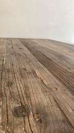 Karaktervolle houten/stalen tafel, Ophalen, 200 cm of meer, 50 tot 100 cm, Zo goed als nieuw