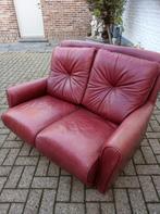 Retro.vintage 2-persoons lederen zetel, Verzamelen, Ophalen