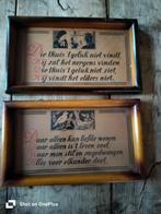 Wanddecoratie: spreuken jaren 30 in orgineel kader, Ophalen, Gebruikt