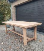 Boerentafel van massief eikenhout van 2m45, Ophalen, Zo goed als nieuw, Rechthoekig, Hout