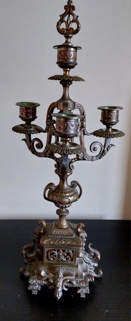 Bronzen kandelaar, Antiek en Kunst, Antiek | Kandelaars, Koper of Brons, Ophalen