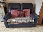 2 zit salonzetel in zwart imitatieleer, Huis en Inrichting, Fauteuils, Ophalen, Gebruikt, Klassiek, Leer