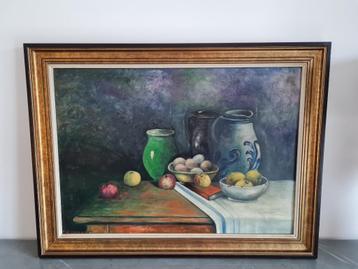 Zeer mooi schilderij op doek - stilleven beschikbaar voor biedingen