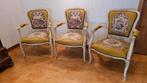 Vintage handgeborduurde armstoelen Louis XV barok stijl, Antiek en Kunst, Ophalen