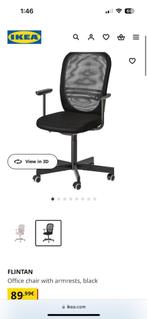 Chaise de bureau noire, Ophalen, Zo goed als nieuw, Zwart, Bureaustoel