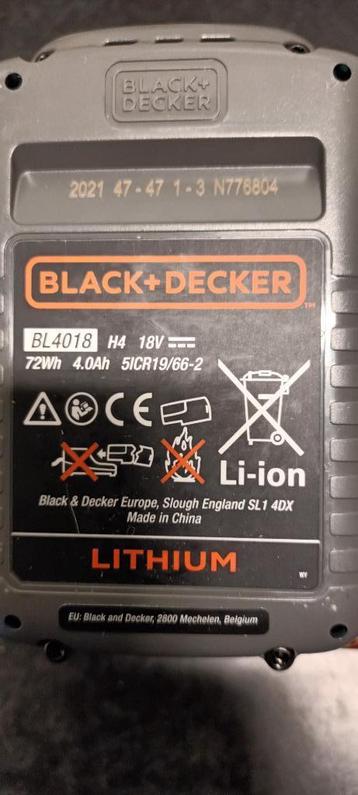 BATTERIJ BLACK&DECKER 18V LITHIUM +LADER, Ophalen, Nieuw