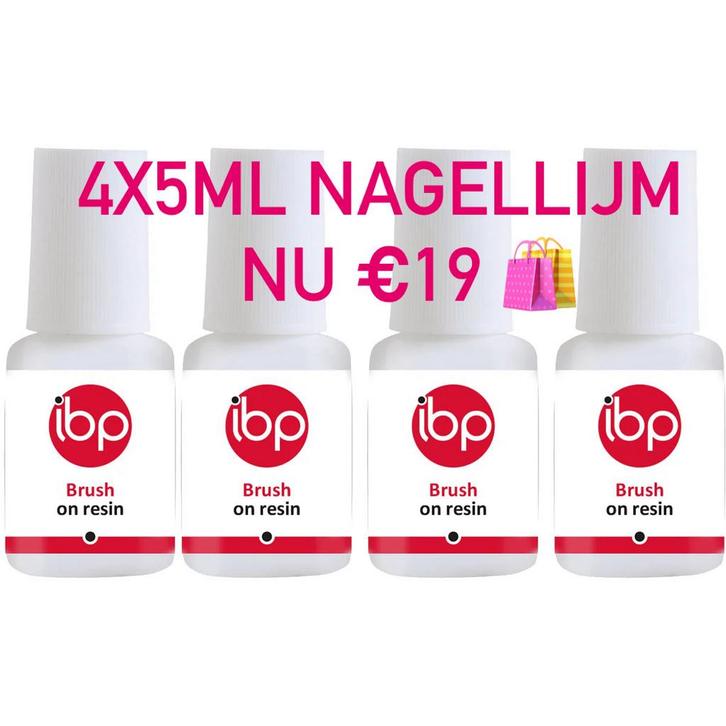 4 x IBP Nagellijm met kwastje | 5 ml, Handtassen en Accessoires, Uiterlijk | Dieet en Afvallen, Nieuw, Ophalen of Verzenden