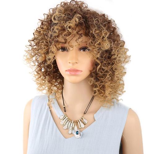 Pruik afro kroes schouderlang haar spiraalkrullen, Handtassen en Accessoires, Uiterlijk | Haarverzorging, Nieuw, Pruik of Haarverlenging