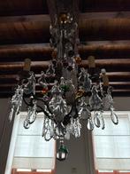 Grote kroonluchter in brons en kristal, Ophalen of Verzenden, Gebruikt