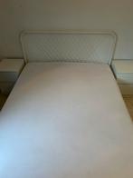 Ikea-bed + 2 nachtkastjes, Huis en Inrichting, Slaapkamer | Bedden, Ophalen, Gebruikt, Wit, Tweepersoons