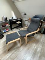 Ikea fauteuil + voetenbank, Enlèvement ou Envoi, Comme neuf, Bois