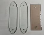 3 anciennes plaques de porte de château 2 cristaux et 1 fumé, Antiquités & Art, Enlèvement ou Envoi